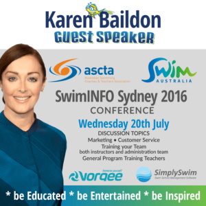 Superfish SwimAustralia SwimINFO Keynote Speaker Karen Baildon, Superfish Swim Schools, Sydney 2016