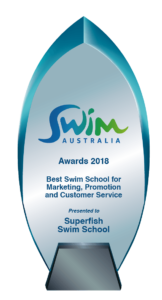 Superfish Swim Schools winner of the Swim Australia Best Swim School for Marketing, Promotion and Customer Service